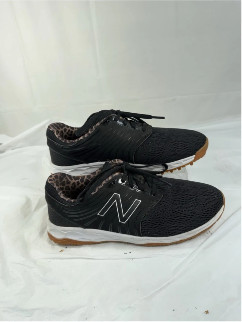 New Balance Women Sz 8.5 Fresh Foam Breathe Golf Shoes Black/Animal NBGW4002BKA